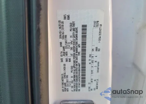 2017 Ford Escape Se из США, поврежденный, VIN 1FMCU0GD5HUB03487